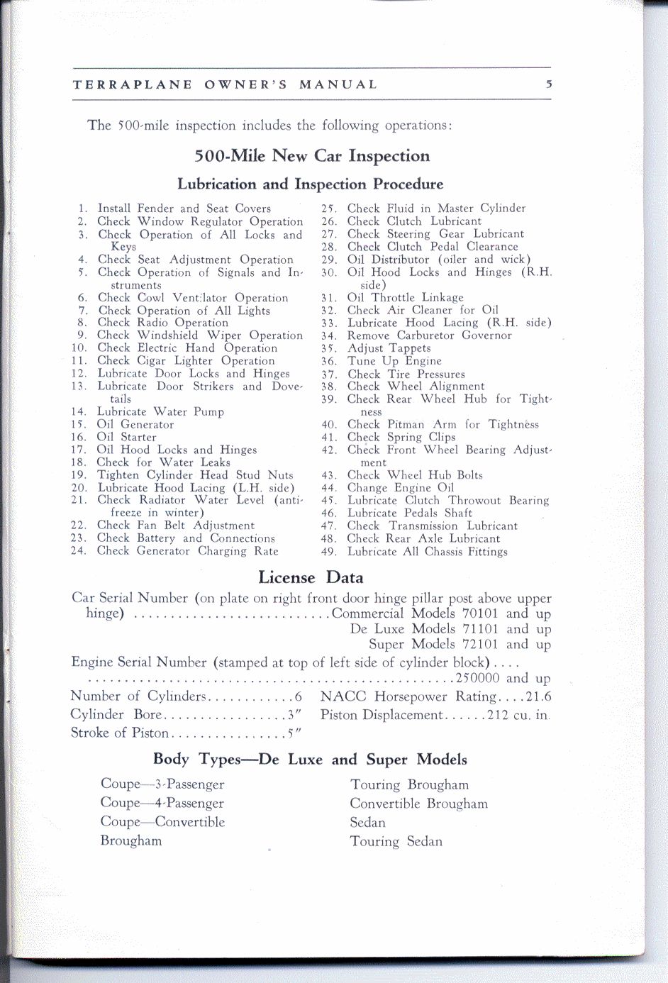 1937 Hudson Terraplane Owners Manual Page 22